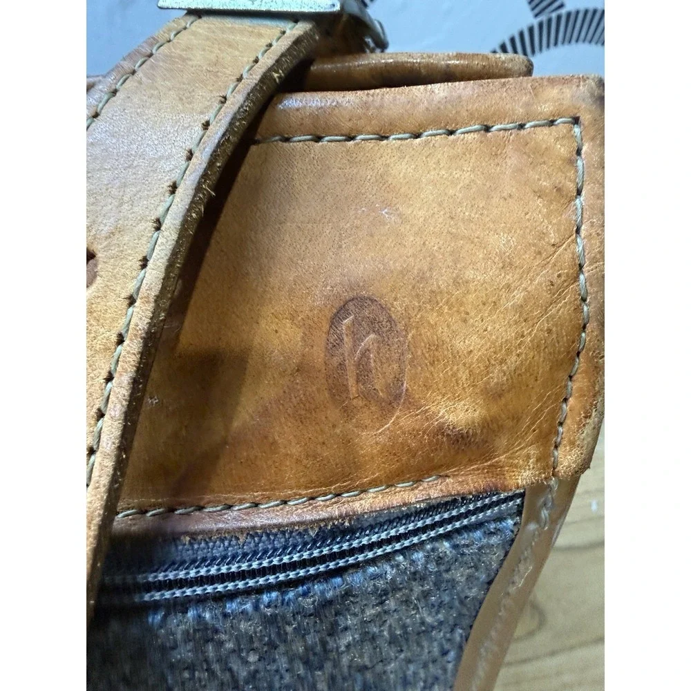 Hartmann Vintage Blue Tweed and Belting Leather Briefcase Laptop Bag Academia